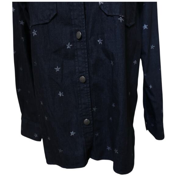 Current/Elliott The Perfect Shirt Washed Black with Mini Stars Size 1 - Picture 5 of 15
